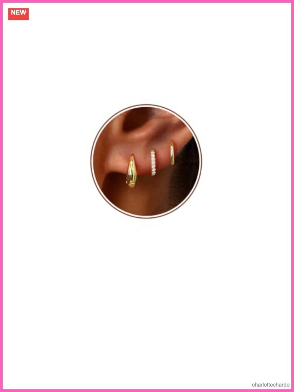 Sterling Silver Huggie Hoop Earrings Set, 14K Gold Plated, Hypoallergenic,
